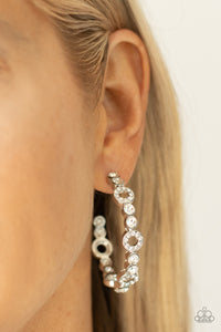 Swoon-Worthy Sparkle - White Earrings - Paparazzi Accessories
