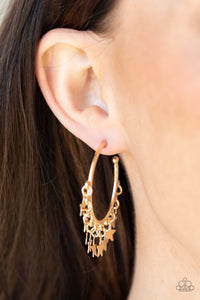 Happy Independence Day - Gold Earrings - Paparazzi Accessories