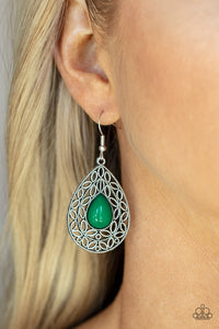 Fanciful Droplets - Green Earrings - Paparazzi Accessories