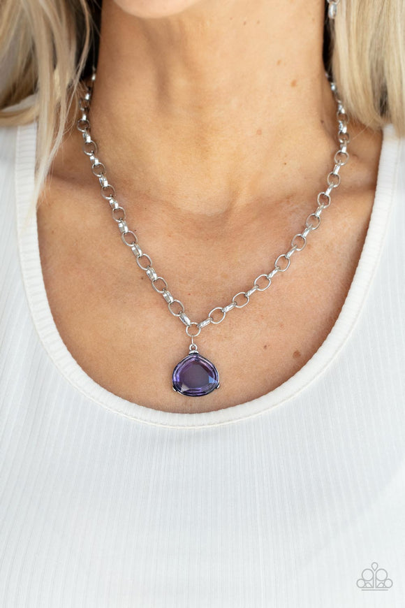 Gallery Gem - Purple Necklace - Paparazzi Accessories