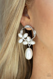 Elegant Expo - White Post Earrings - Paparazzi Accessories