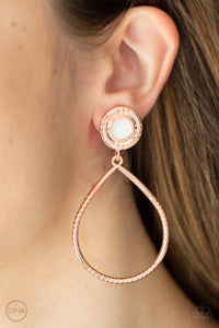 Fairytale Finish - Copper Clip-On Earrings - Paparazzi Accessories