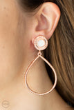 Fairytale Finish - Copper Clip-On Earrings - Paparazzi Accessories