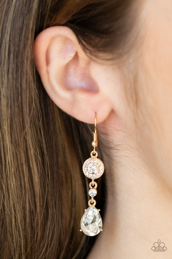 Graceful Glimmer - Gold Earrings - Paparazzi Accessories