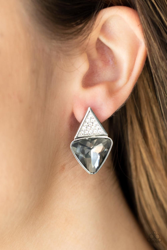 Risky Razzle - Silver Post Earrings - Paparazzi Accessories