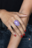 Glittery With Envy - Purple Ring - Paparazzi Accessories