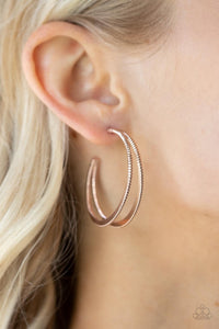 Rustic Curves - Rose Gold Earrings - Paparazzi Accessories