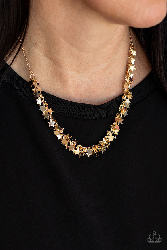 Starry Anthem - Gold Necklace - Paparazzi Accessories