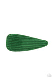 Colorfully Corduroy - Green Hair Clip - Paparazzi Accessories