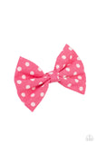 polka-dot-delight-pink-hair clip-paparazzi-accessories