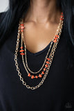 Artisanal Abundance - Orange Necklace - Paparazzi Accessories