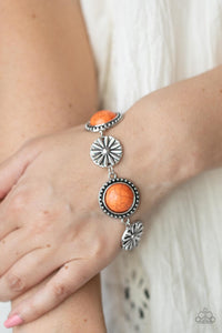Fredonia Flower Patch - Orange Bracelet - Paparazzi Accessories