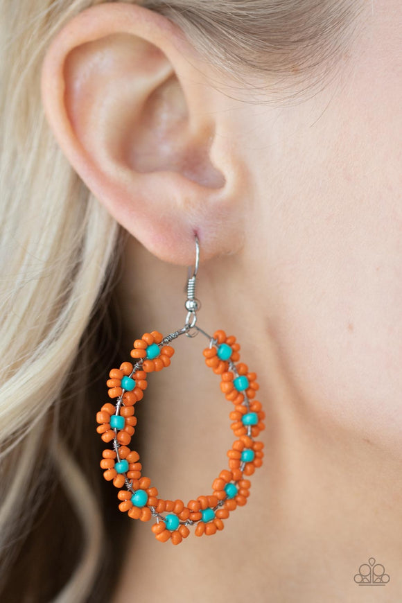 Festively Flower Child - Orange Earrings - Paparazzi Accessories