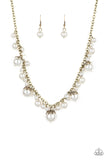 Uptown Pearls - Brass Necklace - Paparazzi Accessories