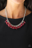 5th Avenue Flirtation - Red Necklace - Paparazzi Accessories Necklace Bedazzle Me Pretty Mobile Fashion Boutique
