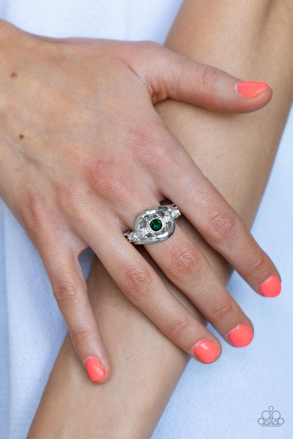 Graceful Gallantry - Green Ring - Paparazzi Accessories