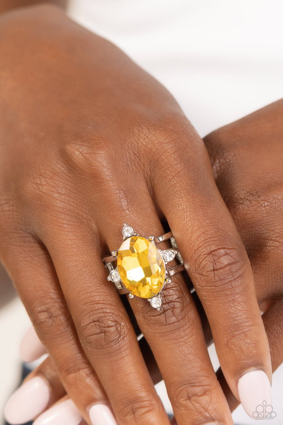 Sensational Sparkle - Yellow Ring - Paparazzi Accessories