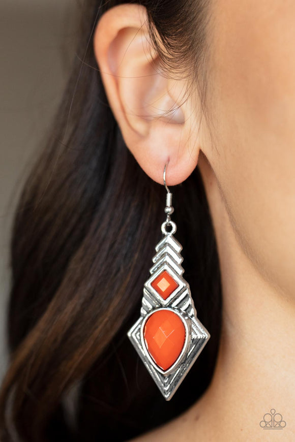 Stylishly Sonoran - Orange Earrings - Paparazzi Accessories