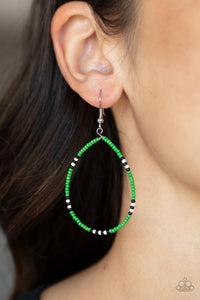 Keep Up The Good BEADWORK - Green Earrings - Paparazzi Accessories