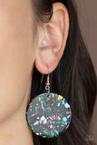 Tenaciously Terrazzo - Black Earrings - Paparazzi Accessories