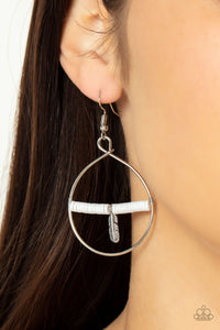 Free Bird Freedom - White Earrings - Paparazzi Accessories