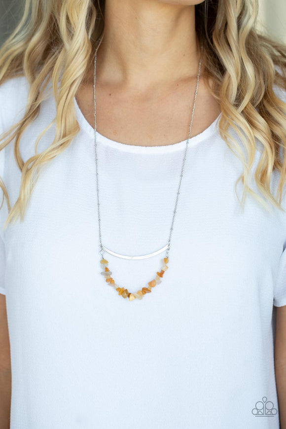 Pebble Prana - Yellow Necklace - Paparazzi Accessories