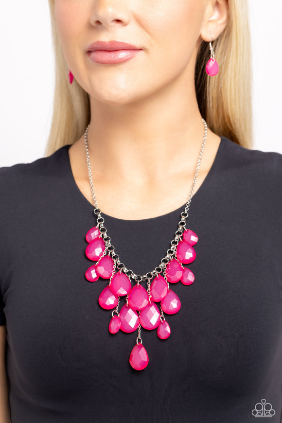 Front Row Flamboyance - Pink Necklace - Paparazzi Accessories