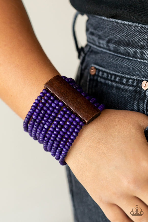 Waikiki Wonderland - Purple Bracelet - Paparazzi Accessories