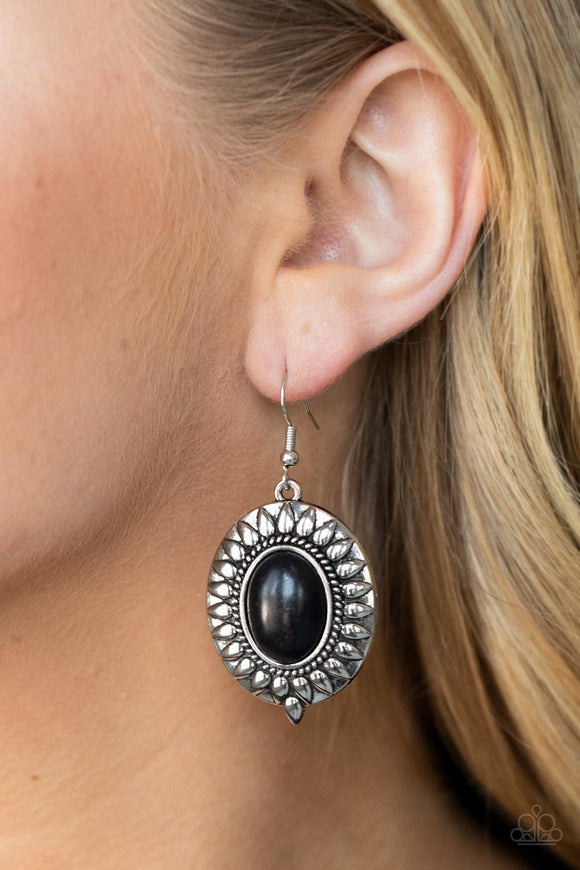 Mesa Garden - Black Earrings - Paparazzi Accessories