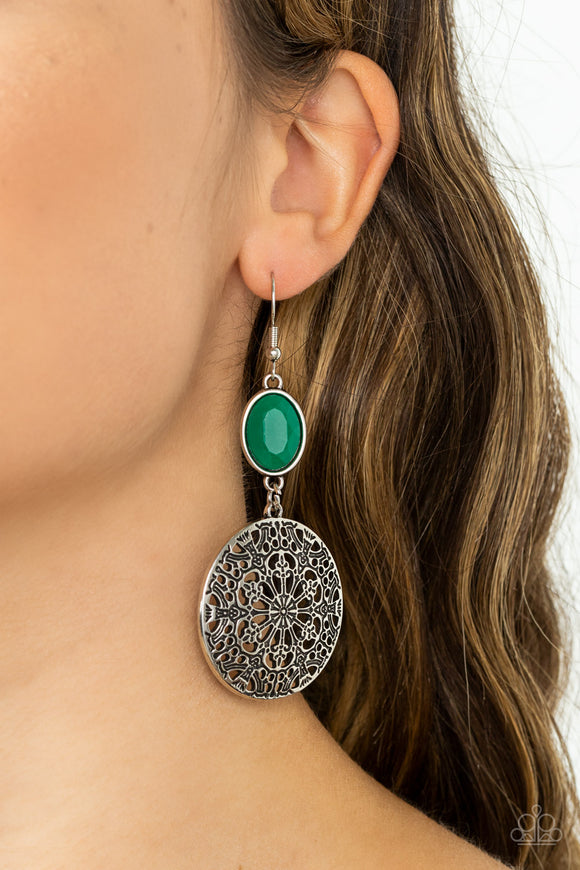 Eloquently Eden - Green Earrings - Paparazzi Accessories
