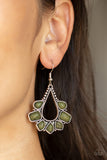 Mesa Trek - Green Earrings - Paparazzi Accessories