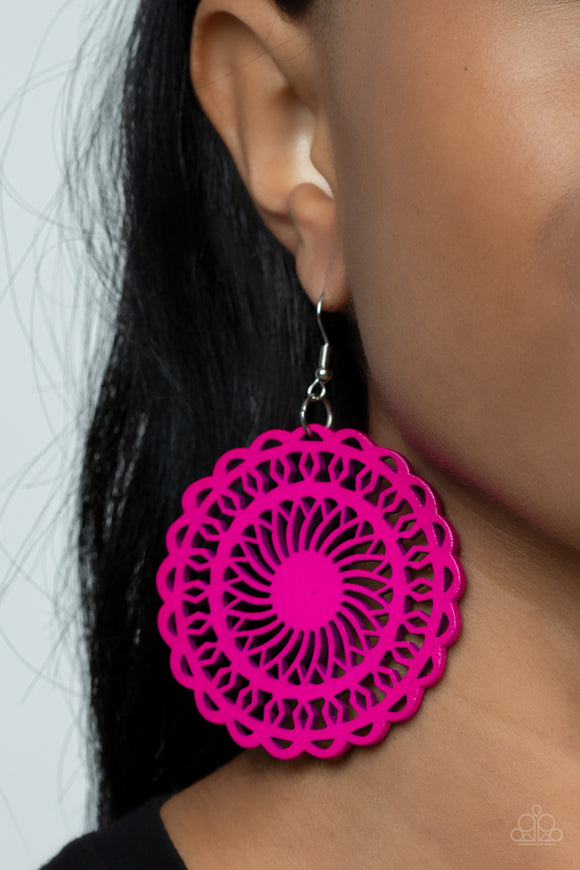 Island Sun - Pink Earrings - Paparazzi Accessories
