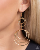 Disorienting Demure - Gold Earrings - Paparazzi Accessories