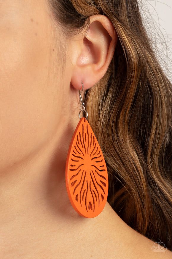 Sunny Incantations - Orange Earrings - Paparazzi Accessories