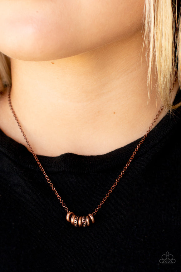 Dainty Dalliance - Copper Necklace - Paparazzi Accessories