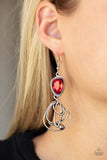 Galactic Drama - Red Earrings - Paparazzi Accessories