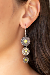 Totem Temptress - Yellow Earrings - Paparazzi Accessories