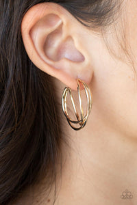 City Contour - Gold Earrings - Paparazzi Accessories