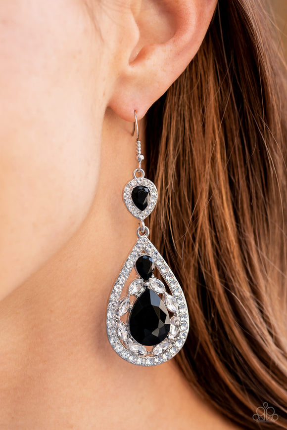 Posh Pageantry - Black Earrings - Paparazzi Accessories