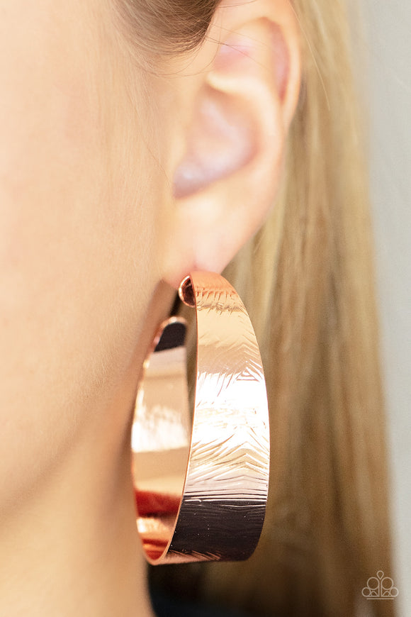 Curve Crushin - Copper Earrings - Paparazzi Accessories