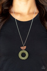 Homespun Stylist - Green Necklace - Paparazzi Accessories