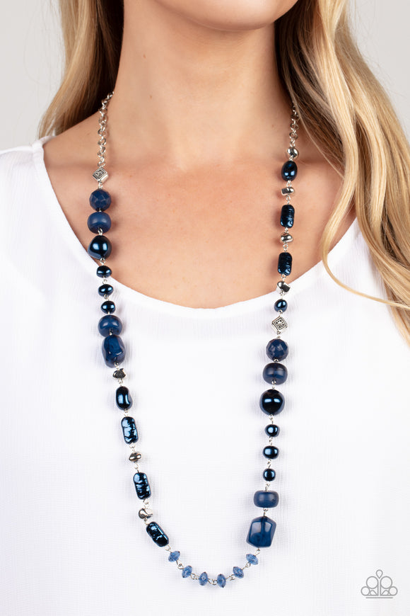 Juicy Gossip - Blue Necklace - Paparazzi Accessories