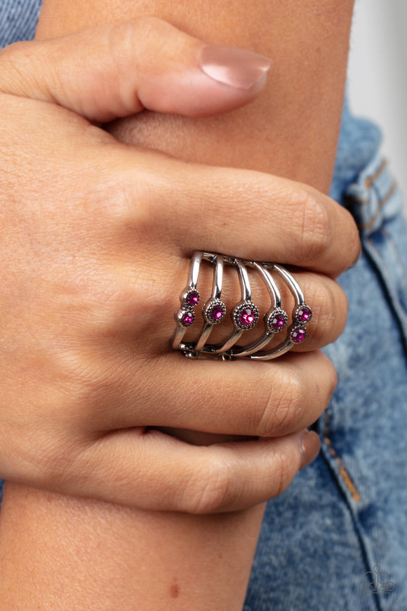 Layer On The Luster - Pink Ring - Paparazzi Accessories