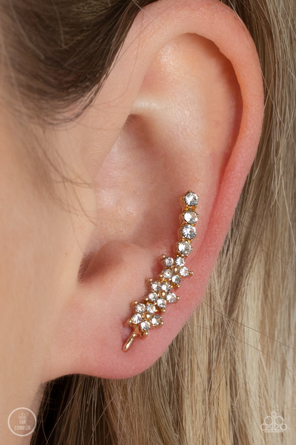 Flowery Finale - Gold Post Earrings - Paparazzi Accessories