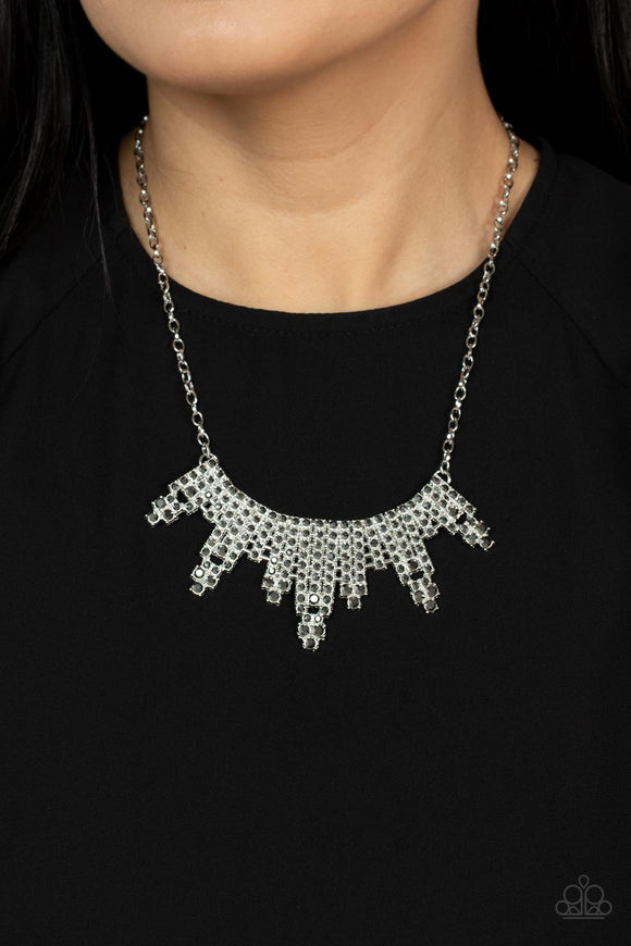 Skyscraping Sparkle - Silver Necklace - Paparazzi Accessories