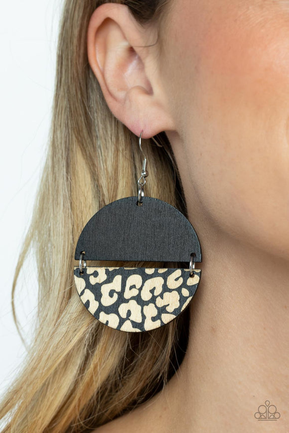 Jungle Catwalk - Black Earrings - Paparazzi Accessories