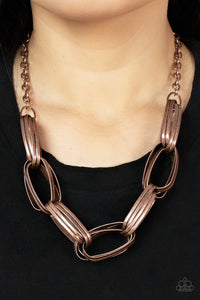 Fiercely Flexing - Copper Necklace - Paparazzi Accessories
