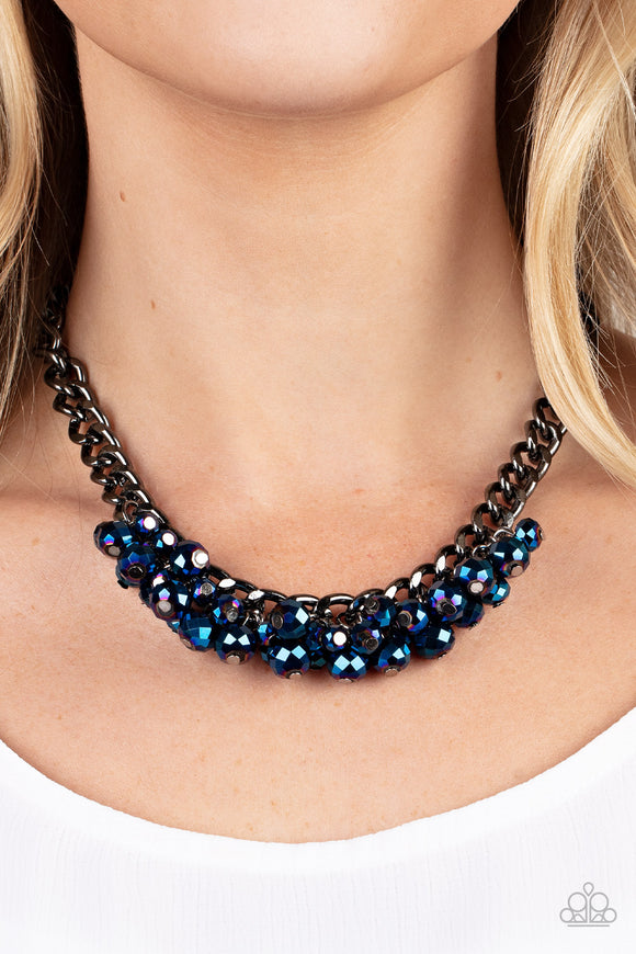Galactic Knockout - Blue Necklace - Paparazzi Accessories