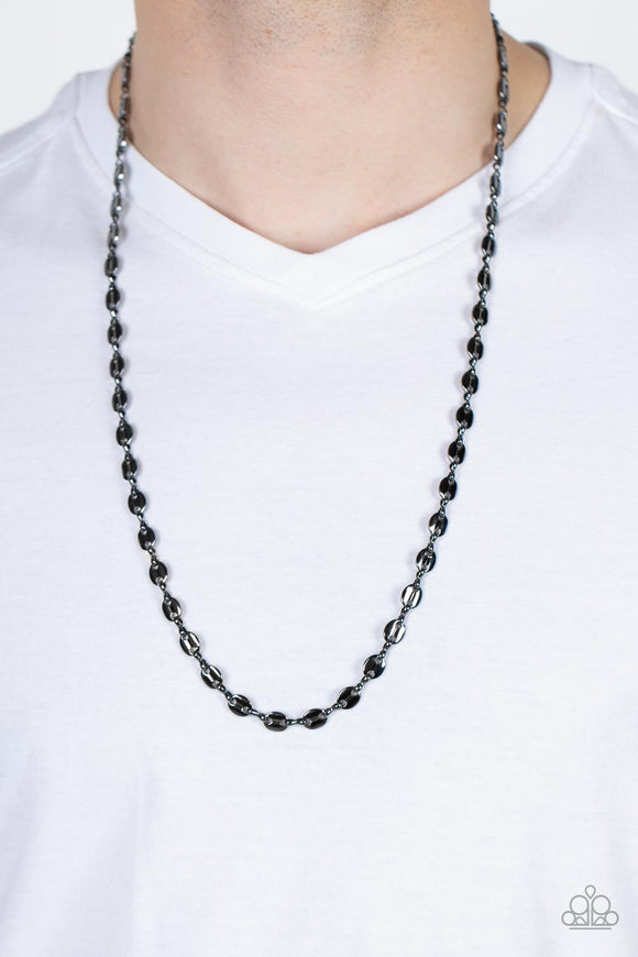 Come Out Swinging - Black Mens Necklace - Paparazzi Accessories