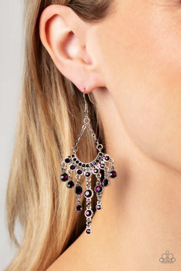 Commanding Candescence - Purple Earrings - Paparazzi Accessories